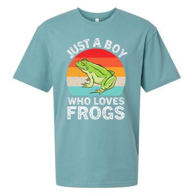 Just A Boy Who Loves Frogs Sueded Cloud Jersey T-Shirt