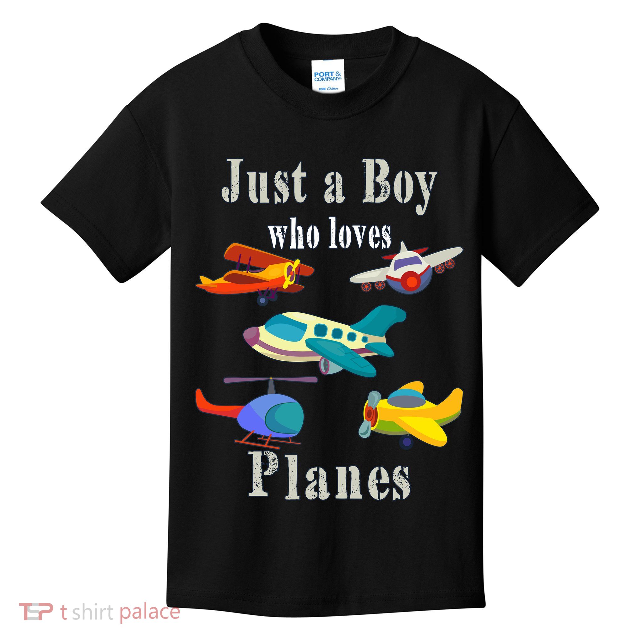 Just A Boy Who Loves Planes Airplane Kids T-Shirt