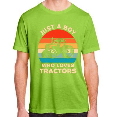 Just A Boy Who Loves Tractors Farm Kids Birthday Gift Adult ChromaSoft Performance T-Shirt