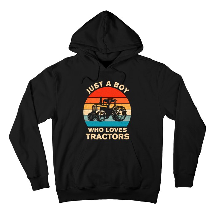 Just A Boy Who Loves Tractors Farm Kids Birthday Gift Hoodie