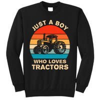 Just A Boy Who Loves Tractors Farm Kids Birthday Gift Sweatshirt