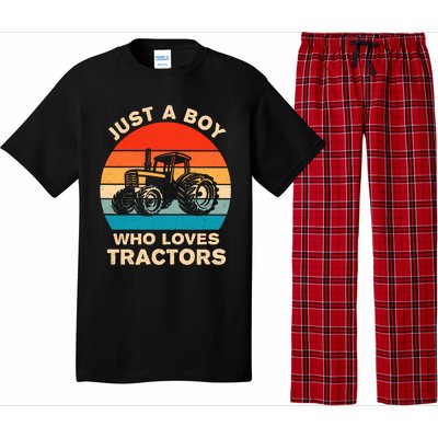 Just A Boy Who Loves Tractors Farm Kids Birthday Gift Pajama Set