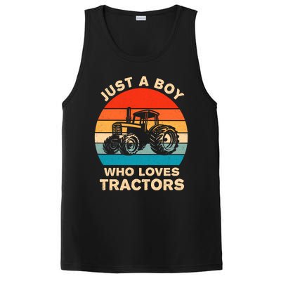 Just A Boy Who Loves Tractors Farm Kids Birthday Gift PosiCharge Competitor Tank