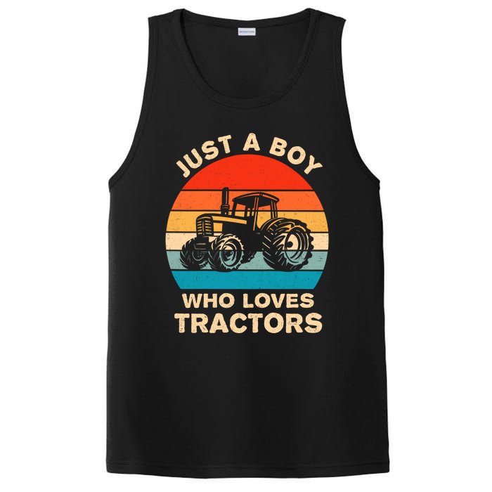 Just A Boy Who Loves Tractors Farm Kids Birthday Gift PosiCharge Competitor Tank