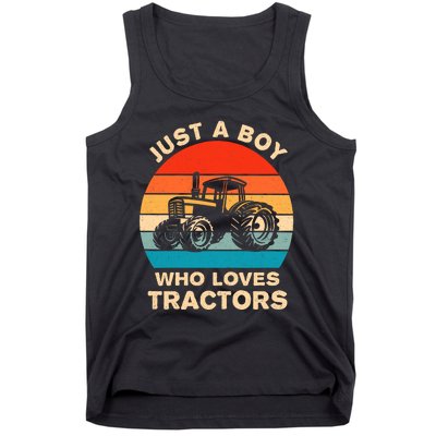 Just A Boy Who Loves Tractors Farm Kids Birthday Gift Tank Top