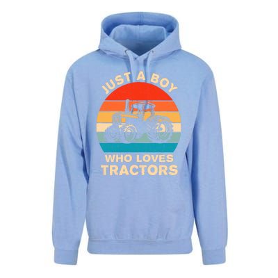 Just A Boy Who Loves Tractors Farm Kids Birthday Gift Unisex Surf Hoodie