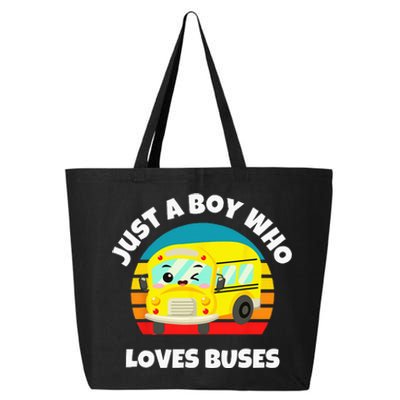 Just A Boy Who Loves Buses Birthday Yellow School Bus Lover 25L Jumbo Tote