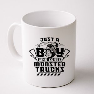 Just A Boy Who Loves Monster Trucks Monster Truck Driver Gift Coffee Mug