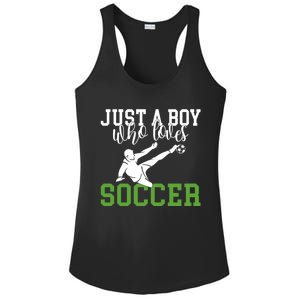 Just A Boy Who Loves Soccer Gift Ladies PosiCharge Competitor Racerback Tank