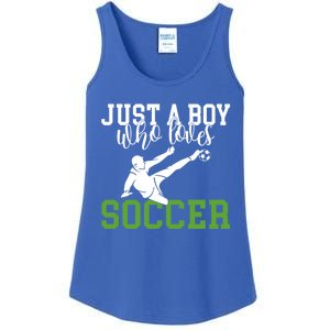 Just A Boy Who Loves Soccer Gift Ladies Essential Tank