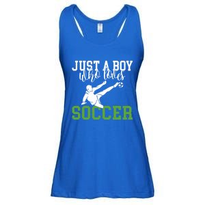 Just A Boy Who Loves Soccer Gift Ladies Essential Flowy Tank