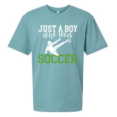 Just A Boy Who Loves Soccer Gift Sueded Cloud Jersey T-Shirt