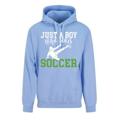 Just A Boy Who Loves Soccer Gift Unisex Surf Hoodie