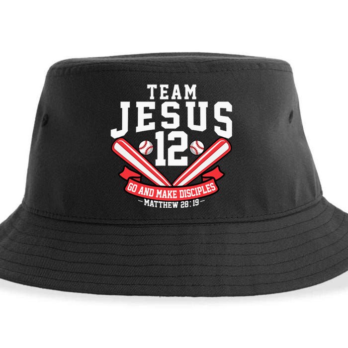 Jesus and Baseball Team Jesus Christian Matthew 2819 Verse Sustainable Bucket Hat