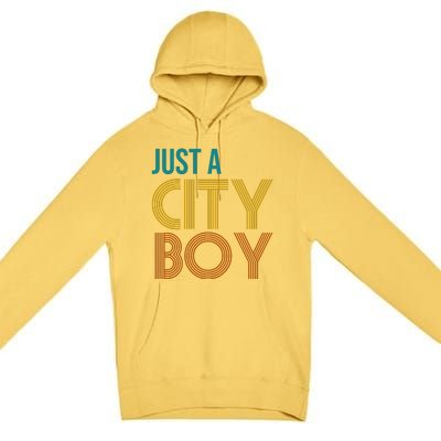 Just A City Boy Funny Premium Pullover Hoodie