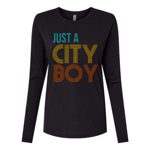 Just A City Boy Funny Womens Cotton Relaxed Long Sleeve T-Shirt