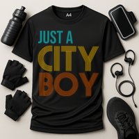 Just A City Boy Funny Cooling Performance Crew T-Shirt
