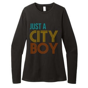 Just A City Boy Funny Womens CVC Long Sleeve Shirt