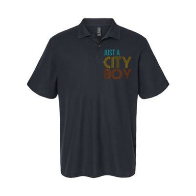 Just A City Boy Funny Softstyle Adult Sport Polo