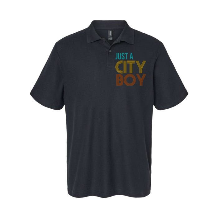 Just A City Boy Funny Softstyle Adult Sport Polo