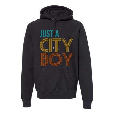 Just A City Boy Funny Premium Hoodie