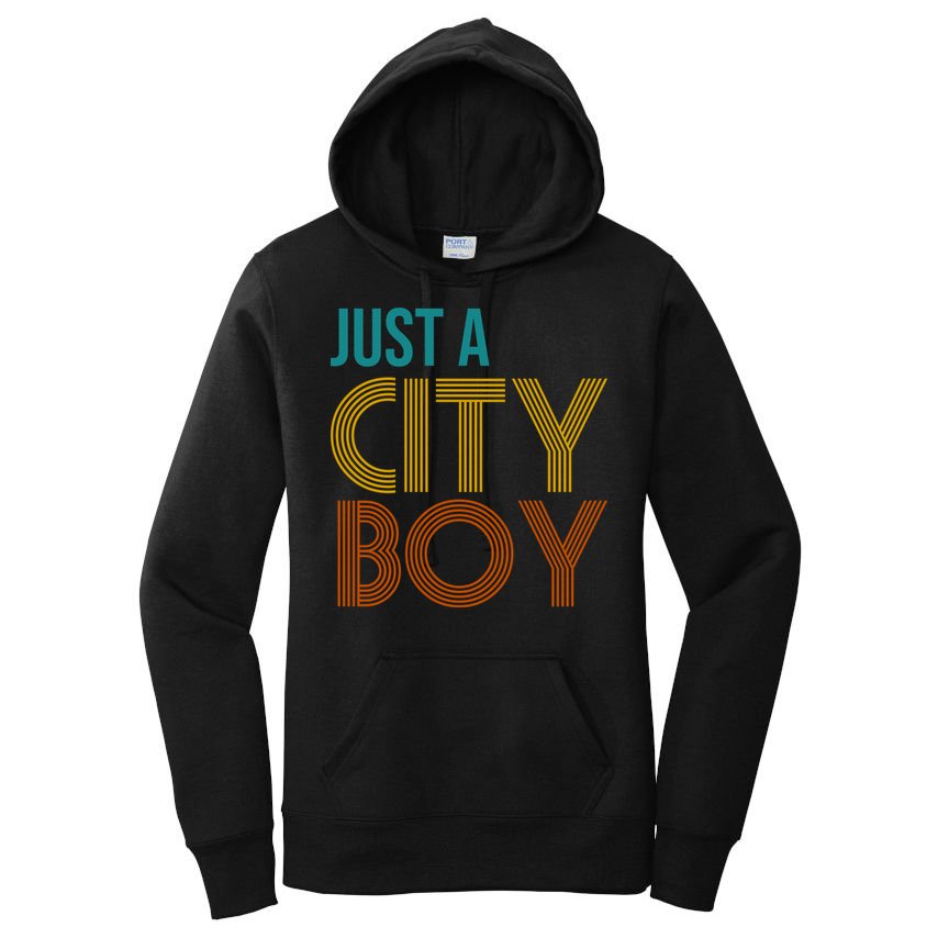 Just A City Boy Funny Women's Pullover Hoodie