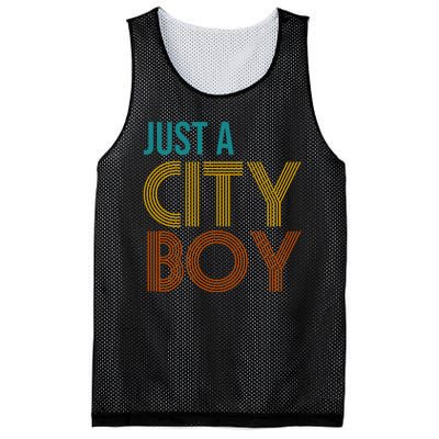 Just A City Boy Funny Mesh Reversible Basketball Jersey Tank