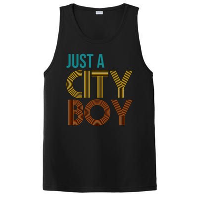 Just A City Boy Funny PosiCharge Competitor Tank