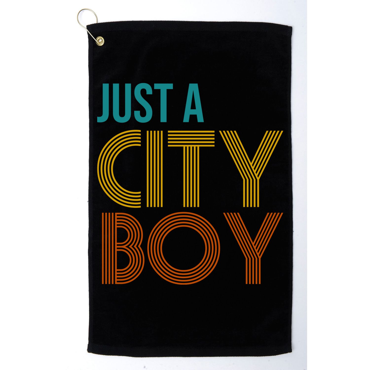 Just A City Boy Funny Golf Towel