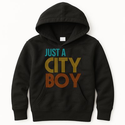 Just A City Boy Funny Kids Hoodie