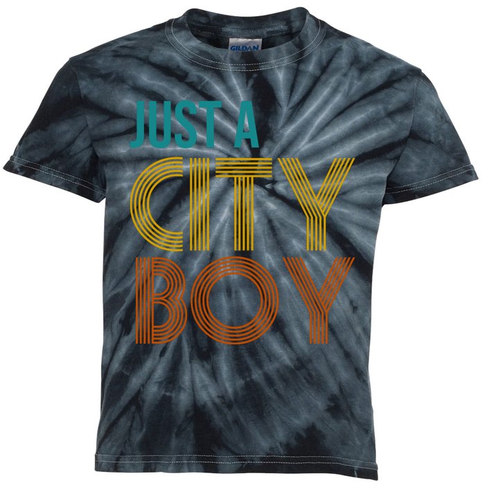 Just A City Boy Funny Kids Tie-Dye T-Shirt