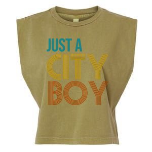 Just A City Boy Funny Garment-Dyed Women's Muscle Tee