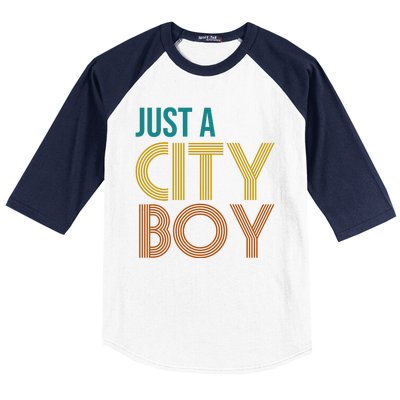 Just A City Boy Funny Baseball Sleeve Shirt