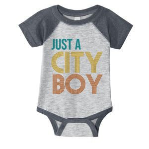 Just A City Boy Funny Infant Baby Jersey Bodysuit