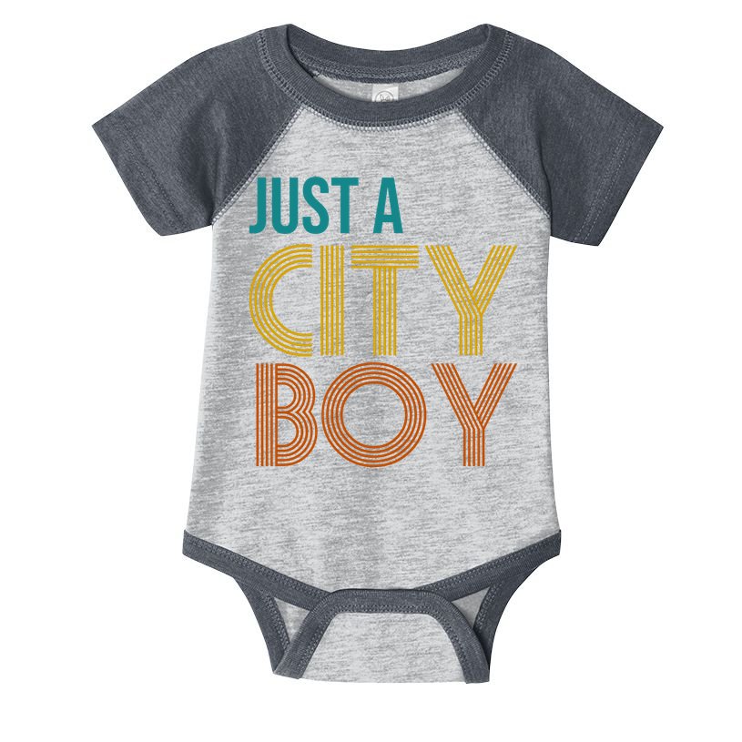 Just A City Boy Funny Infant Baby Jersey Bodysuit