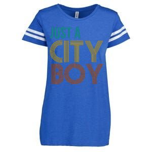 Just A City Boy Funny Enza Ladies Jersey Football T-Shirt