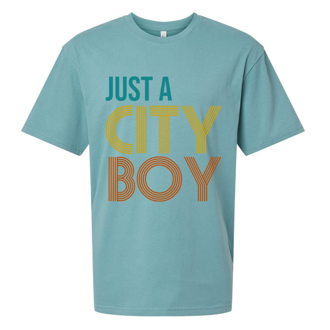 Just A City Boy Funny Sueded Cloud Jersey T-Shirt