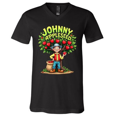 Johnny Appleseed Costume V-Neck T-Shirt