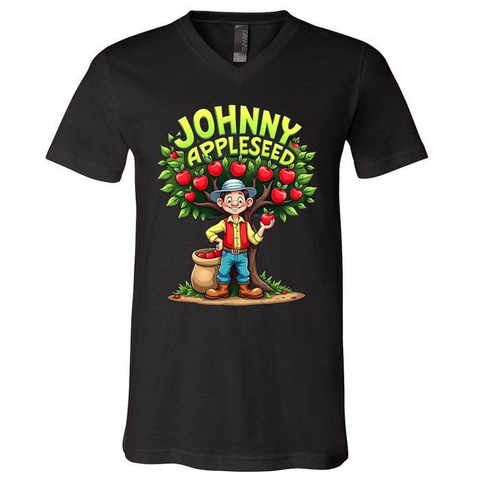 Johnny Appleseed Costume V-Neck T-Shirt