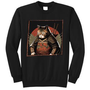 Japanese Art Cat Ninja Ukiyo-e Anime Style Samurai Cat Sweatshirt