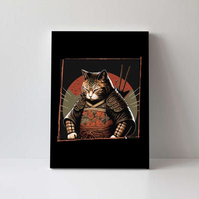 Japanese Art Cat Ninja Ukiyo-e Anime Style Samurai Cat Canvas