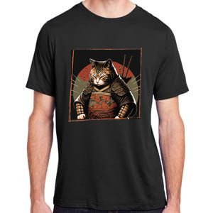 Japanese Art Cat Ninja Ukiyo-e Anime Style Samurai Cat Adult ChromaSoft Performance T-Shirt