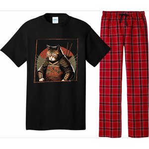 Japanese Art Cat Ninja Ukiyo-e Anime Style Samurai Cat Pajama Set