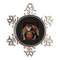 Japanese Art Cat Ninja Ukiyo-e Anime Style Samurai Cat Metallic Star Ornament