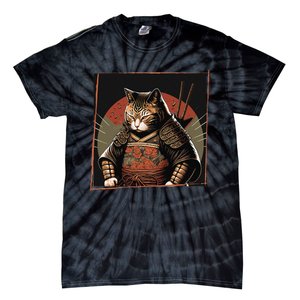 Japanese Art Cat Ninja Ukiyo-e Anime Style Samurai Cat Tie-Dye T-Shirt