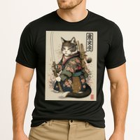 Japanese Art Cat Ninja Ukiyo-e Anime Style Samurai Cat Cooling Performance Crew T-Shirt