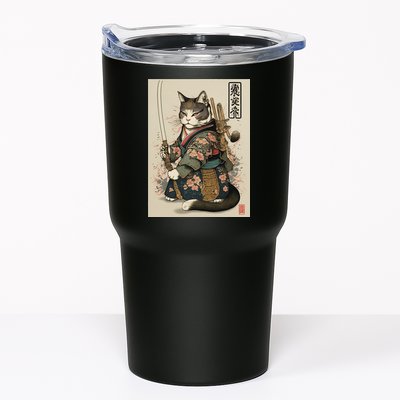Japanese Art Cat Ninja Ukiyo-e Anime Style Samurai Cat Tumbler