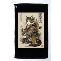 Japanese Art Cat Ninja Ukiyo-e Anime Style Samurai Cat Golf Towel
