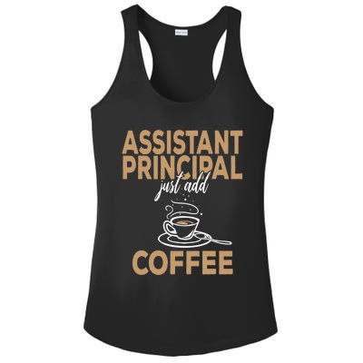 Just Add Coffee Assistant Principal Gift Ladies PosiCharge Competitor Racerback Tank