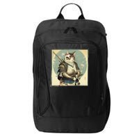 Japanese Art Cat Ninja Ukiyo-e Anime Style Samurai Cat City Backpack